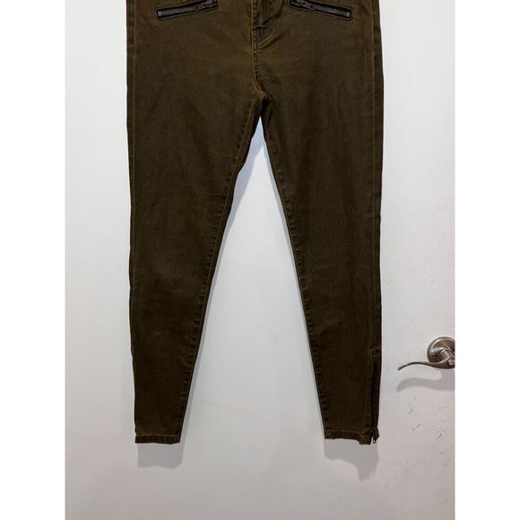 Current Elliot the Soho Zip Stilleto Jeans in Army Green Women  Size 29 - Picture 6 of 14